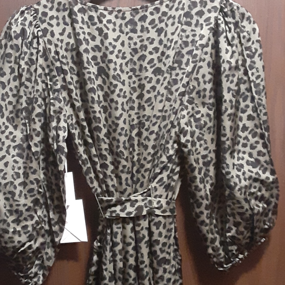 NWT Good American The wrap body leopard dress - Picture 11 of 11